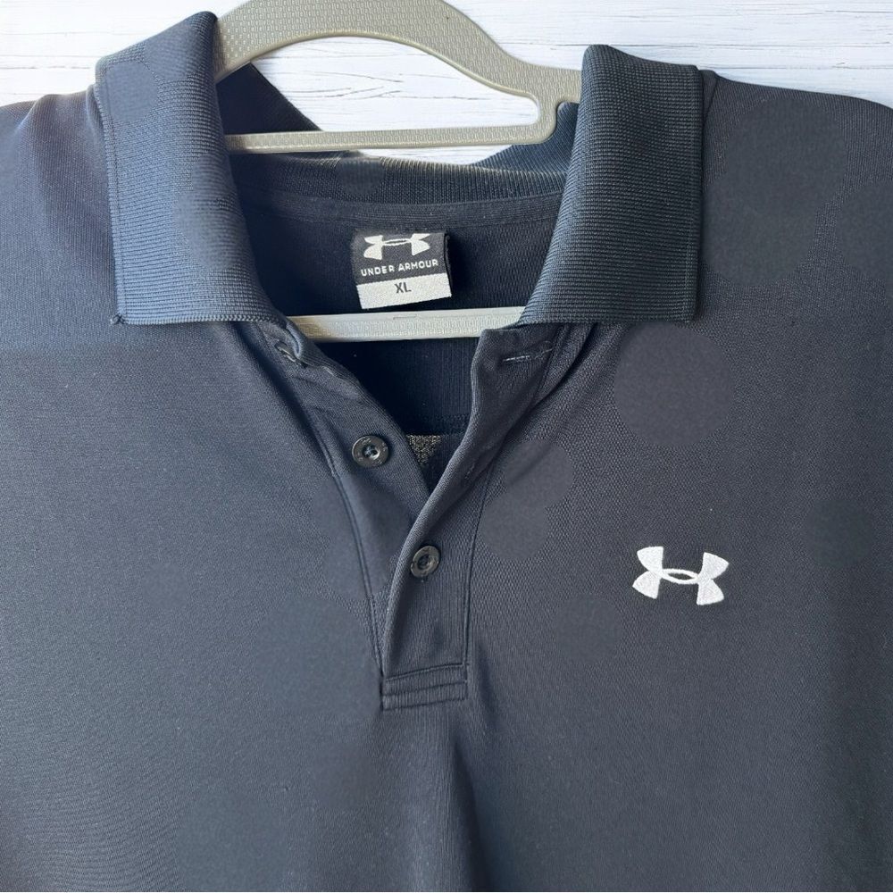 Men’s Under Armour Black Polo Size XL - Picture 4 of 8